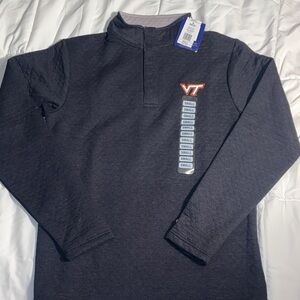 Champion new with tags Men’s Small quilted pull over Virginia Tech gray VT